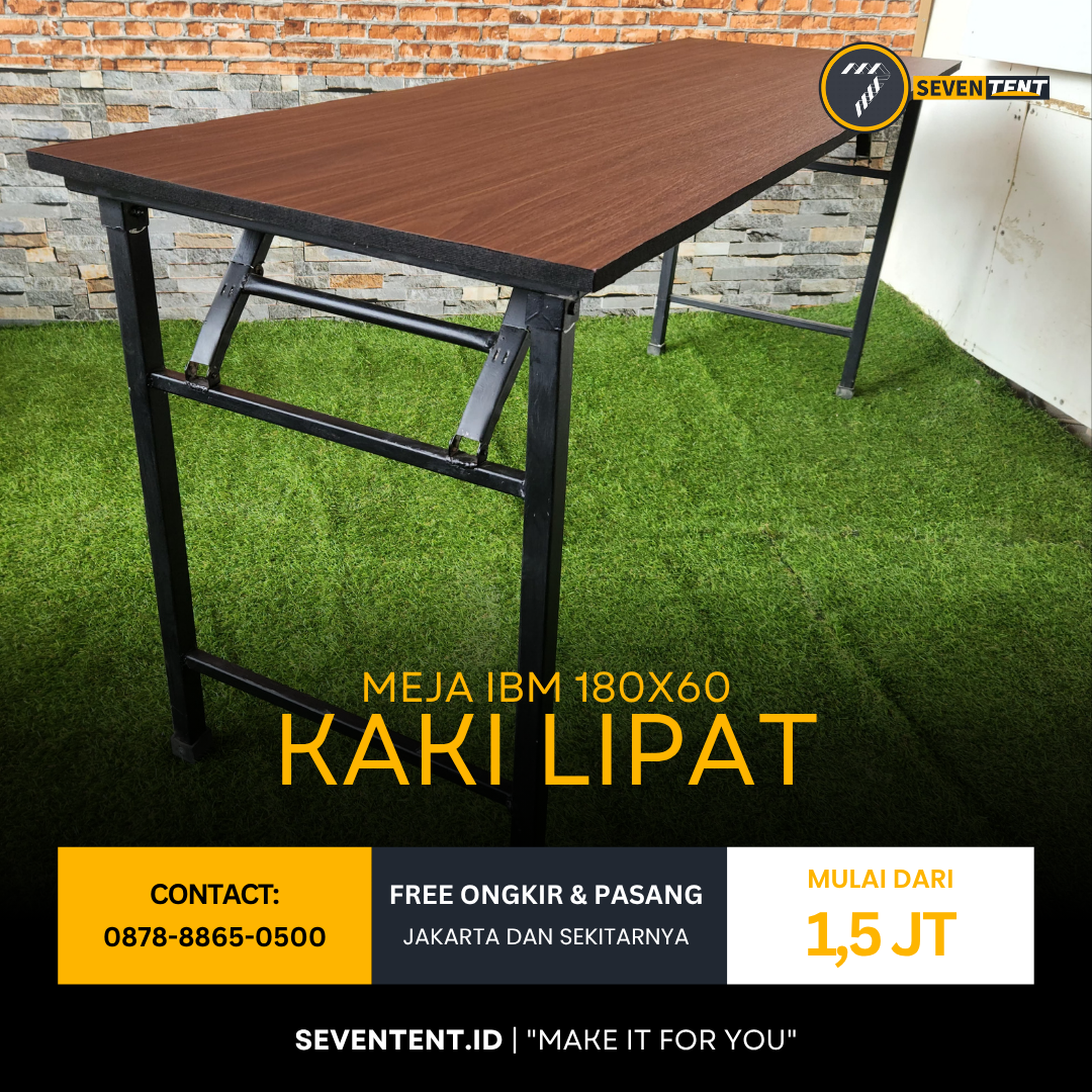 Meja IBM 180x60 Kaki Lipat