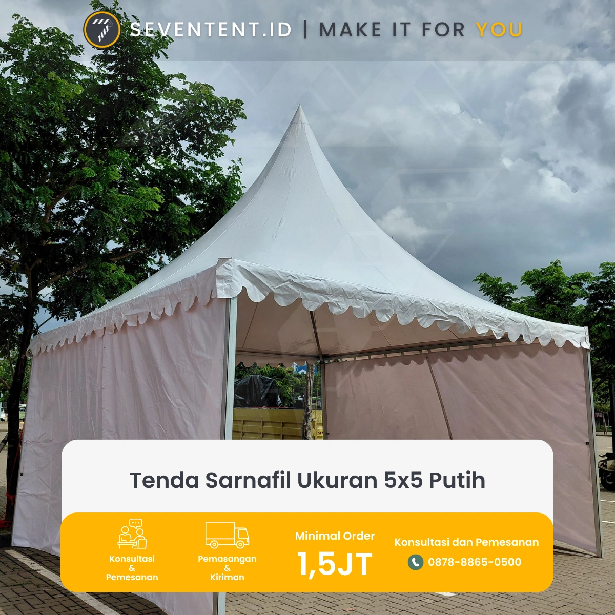 Tenda Sarnafil Ukuran 5x5 Putih 