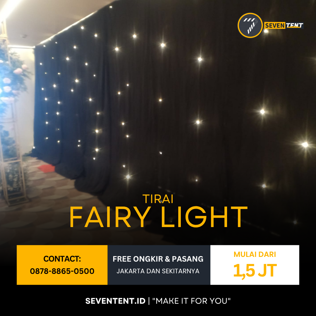 Tirai Fairy Light (Background Bintang)
