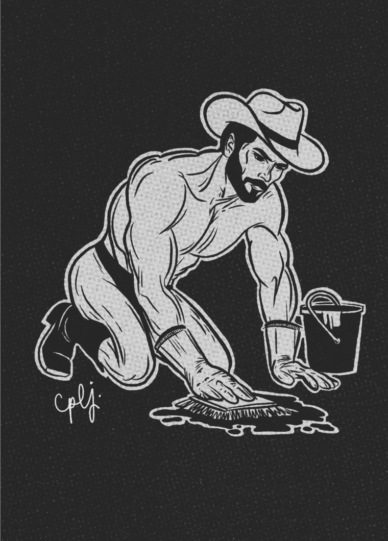 "Scrubbin Wood" Matted Print