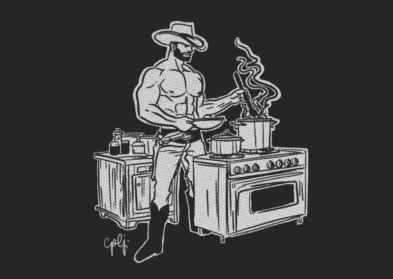 "Dude Stew" Matted Print
