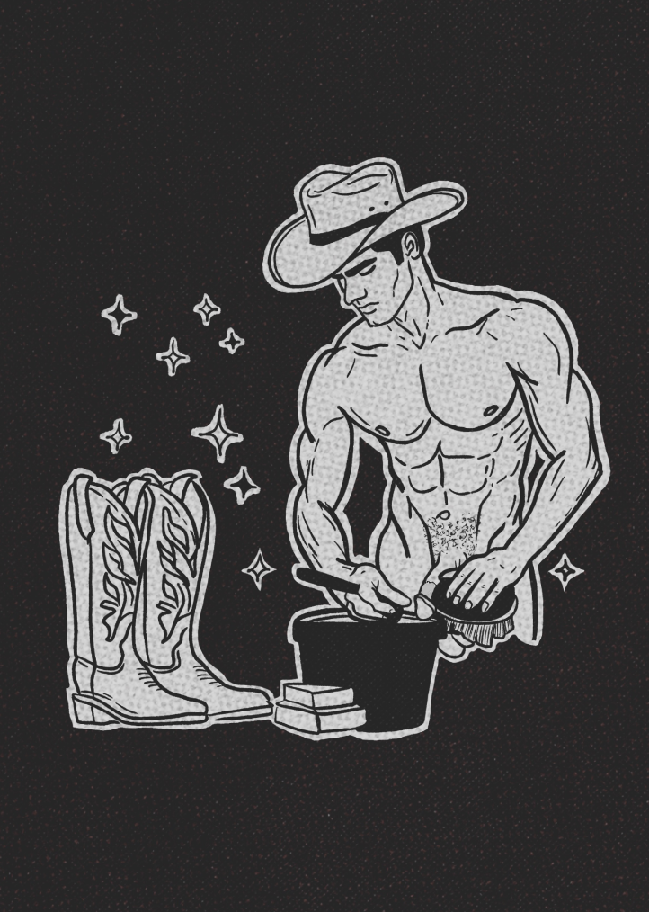 "Scrubbin' Boots" Matted Print