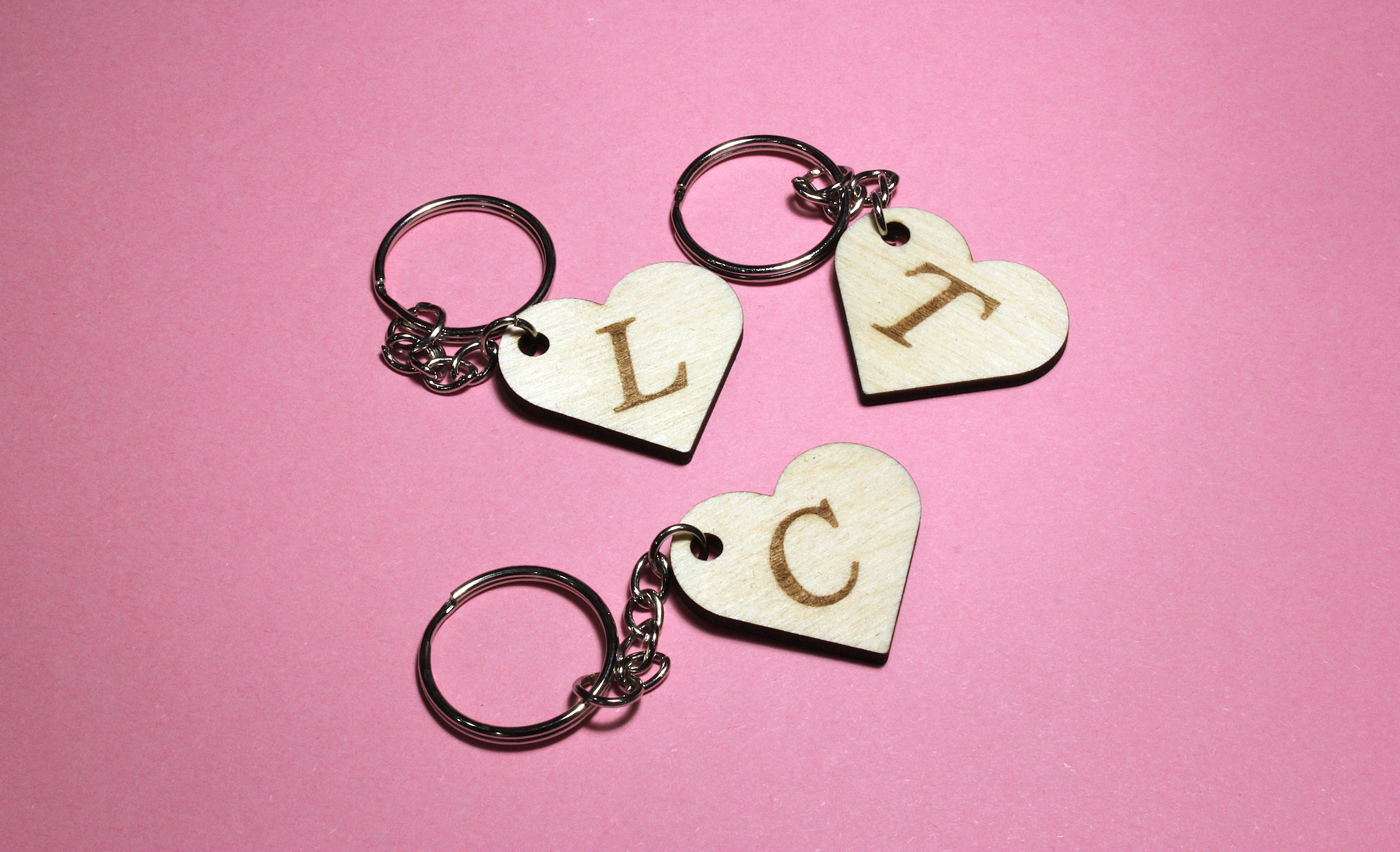 Initial Heart Keyring