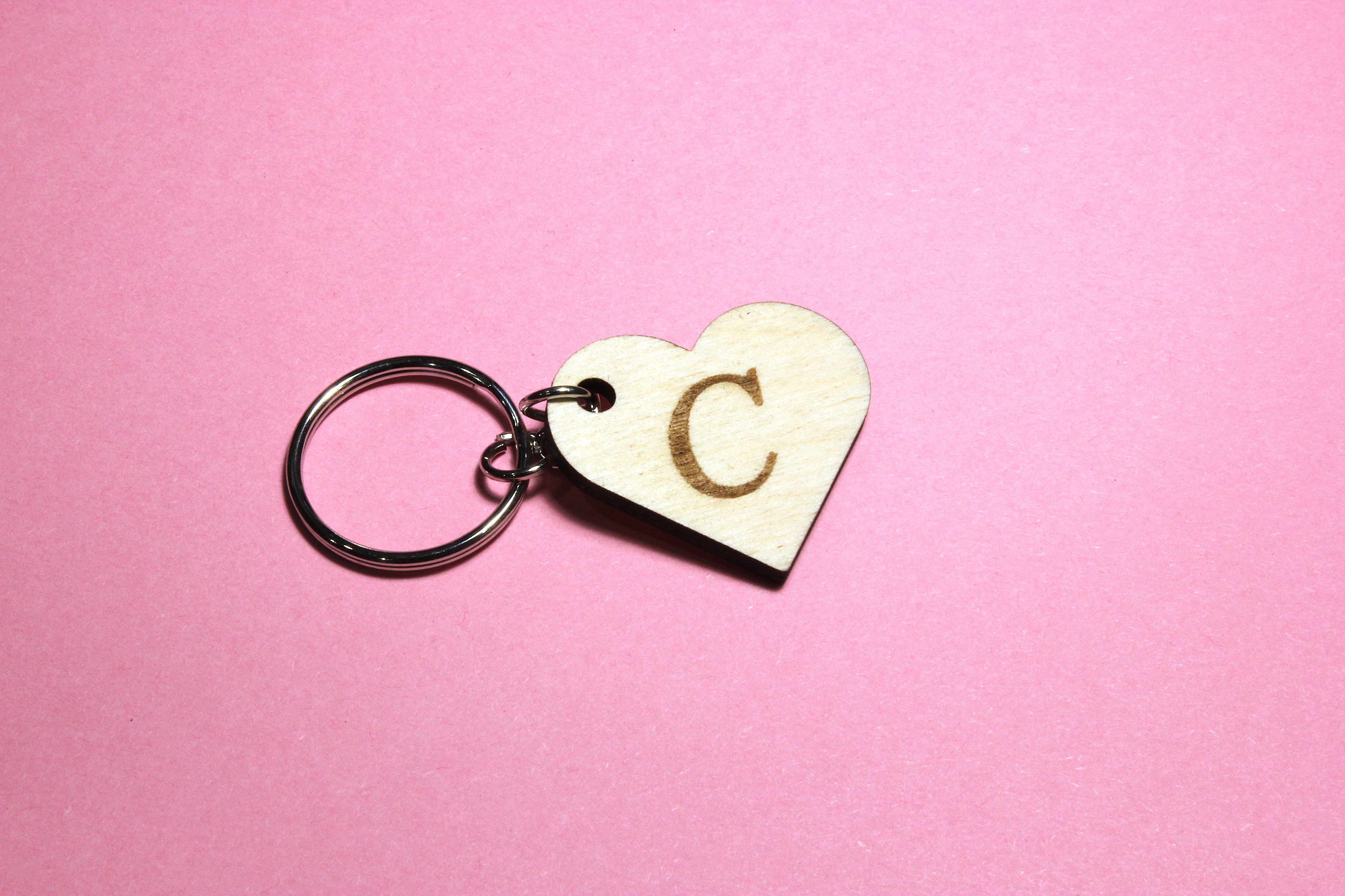 Initial Heart Keyring
