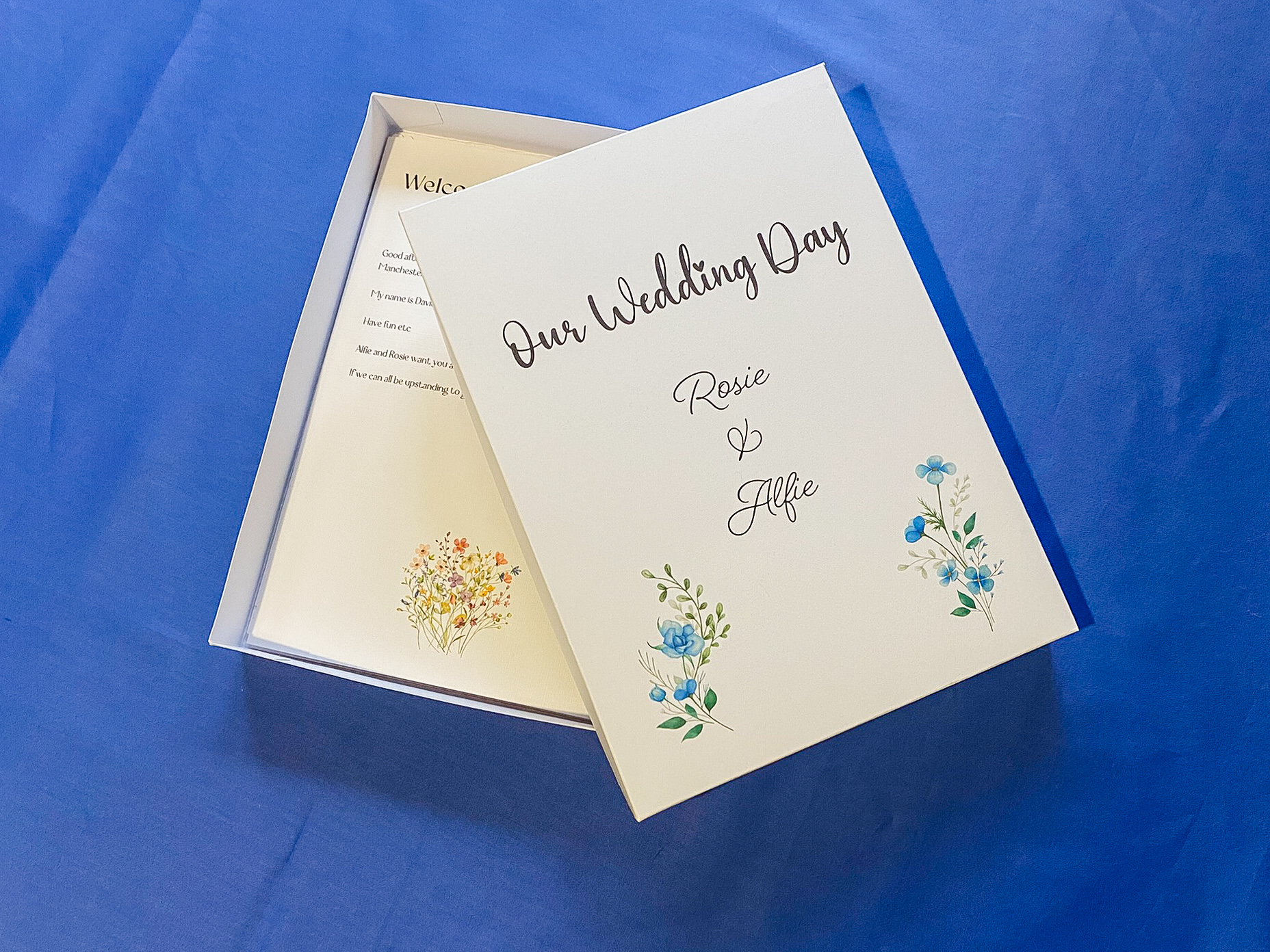 Personalised A4 Wedding Certificate & Script Keepsake Box