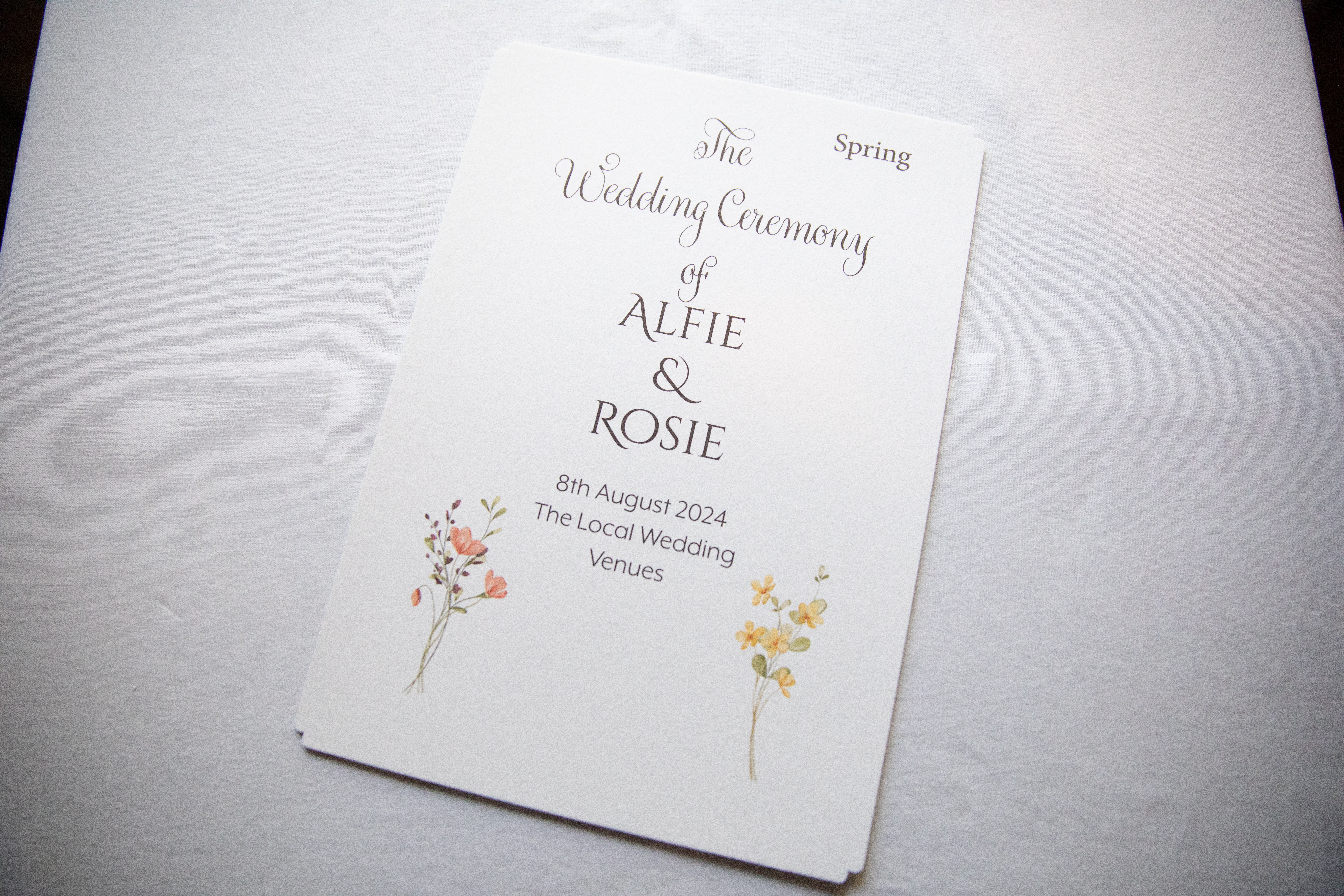 Tailored Wedding Ceremony Script & Heirloom Keepsake
