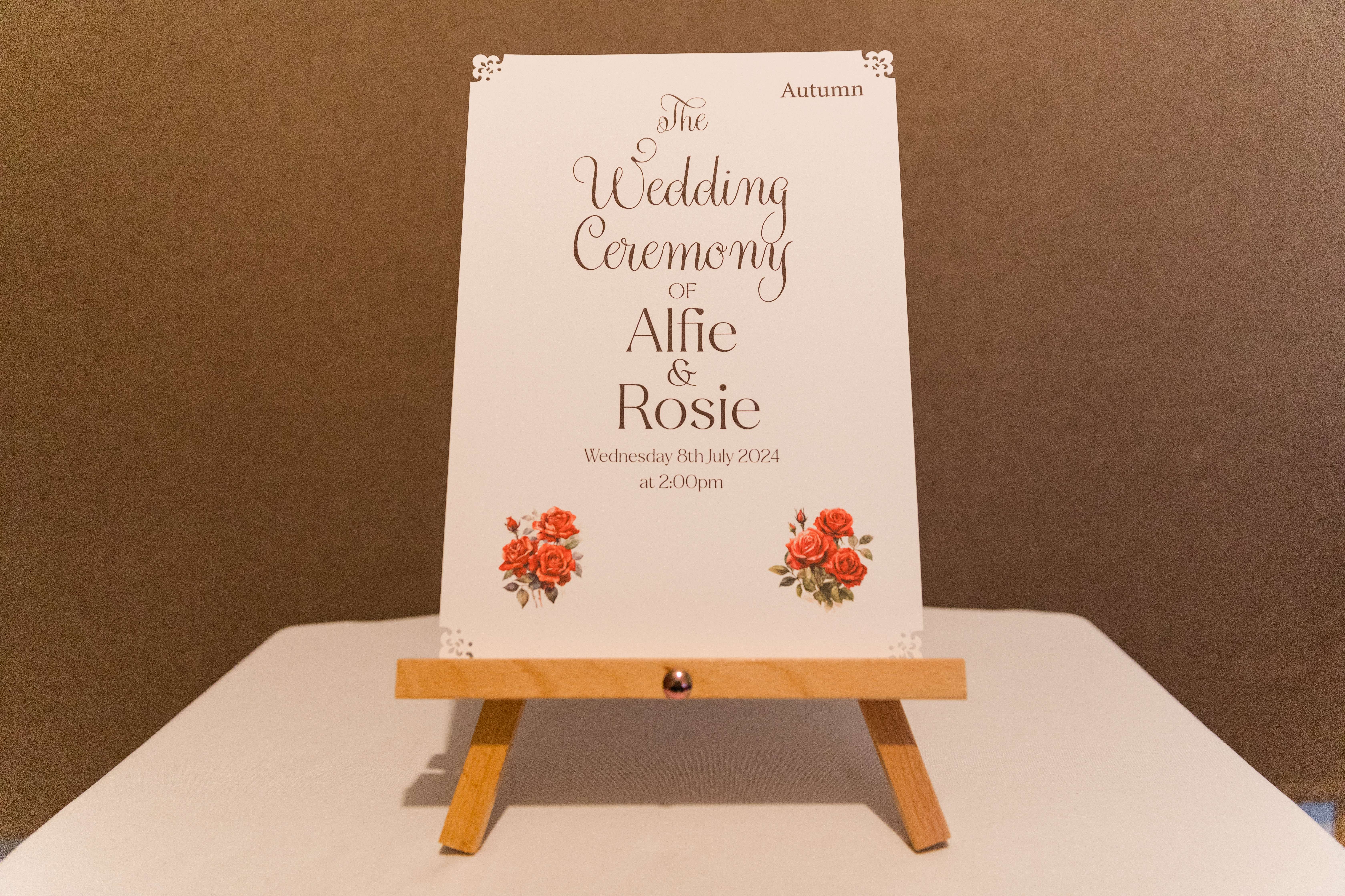 Bespoke Wedding Ceremony Script with Presentation Keepsake