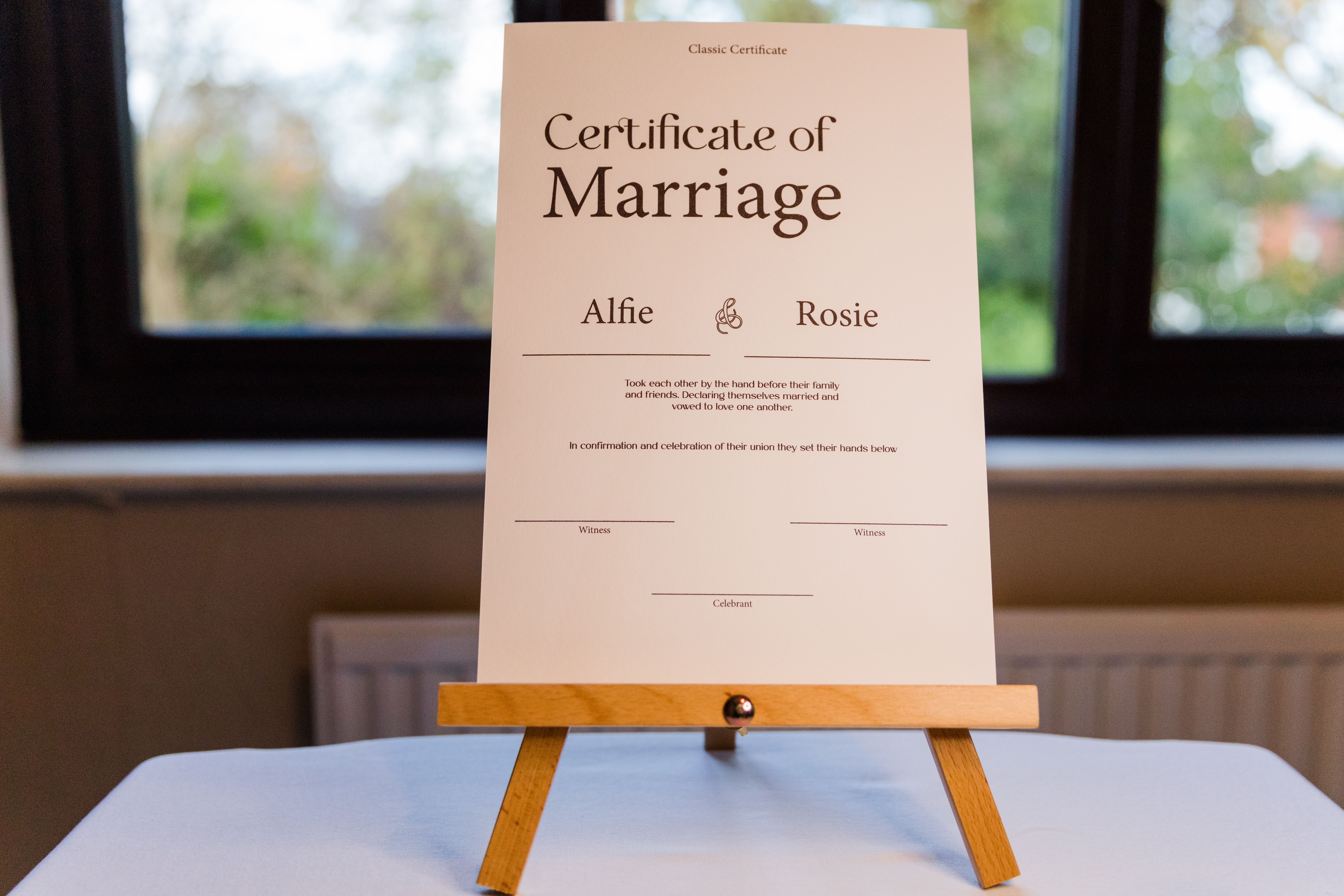 Designer Wedding Certificate Piece | Tailored Ceremonial Documentation