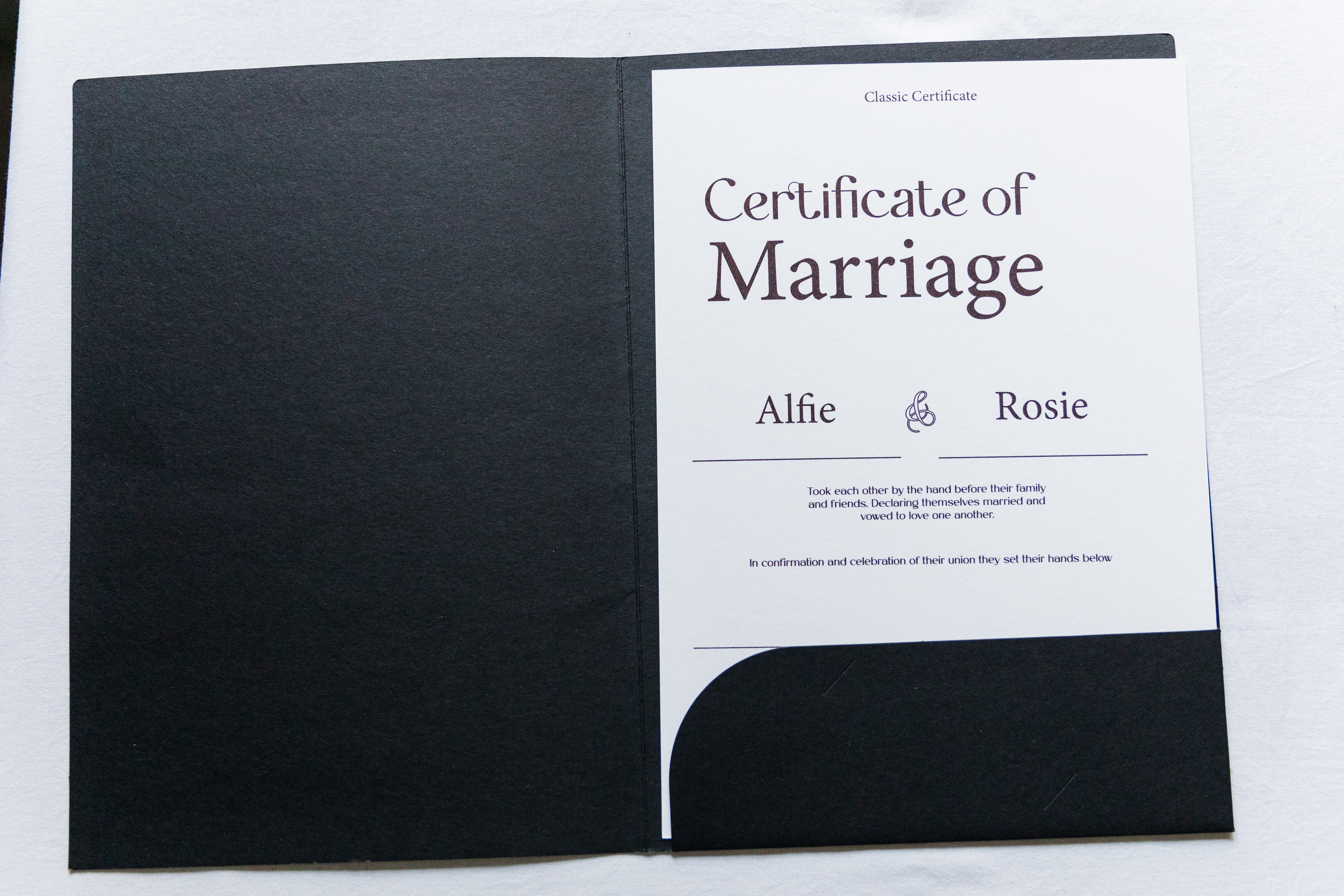 Designer Wedding Certificate Piece | Tailored Ceremonial Documentation