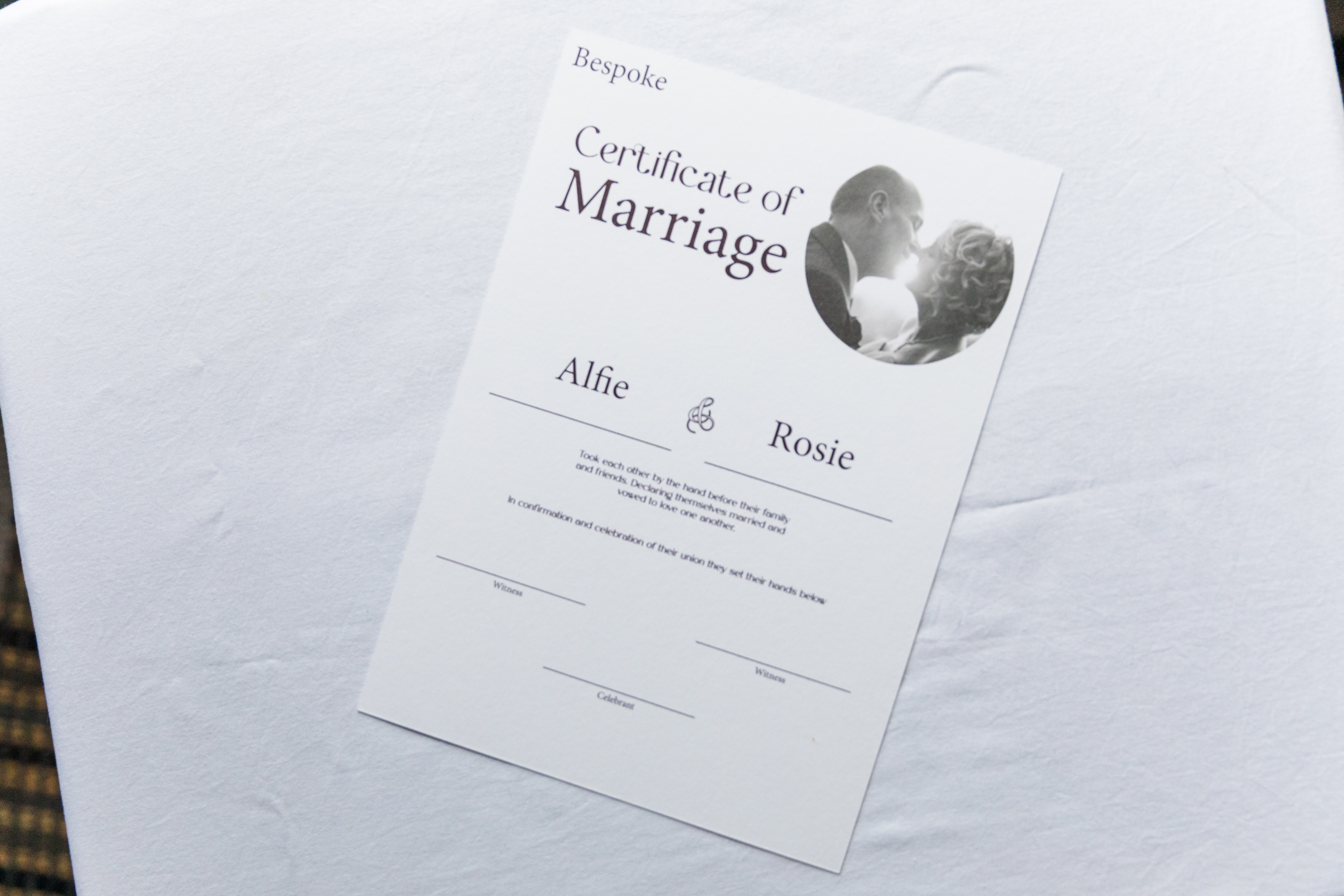 Custom Wedding Certificates & Commemorative Art