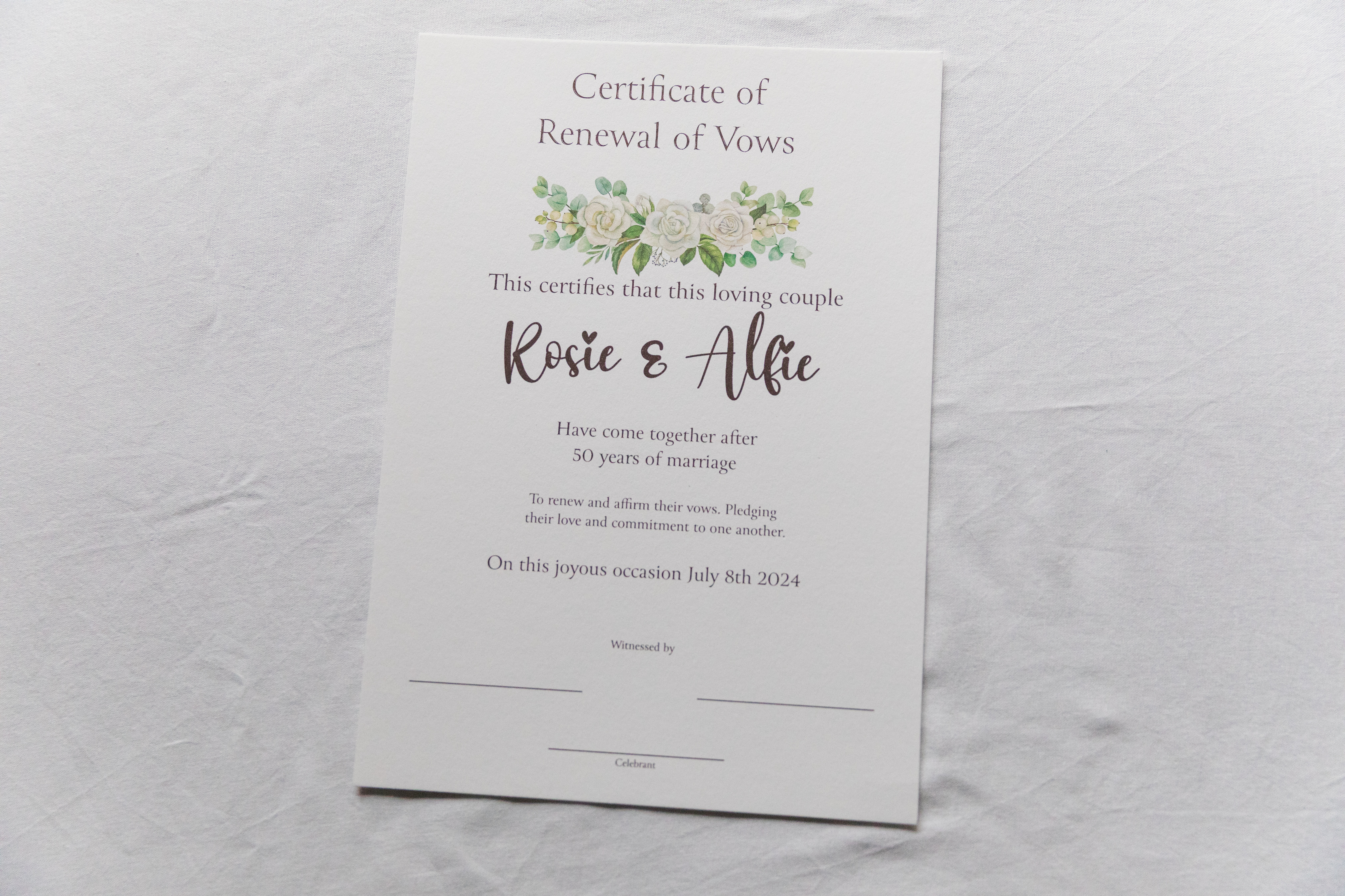 A premium-quality certificate, perfect for framing and display.