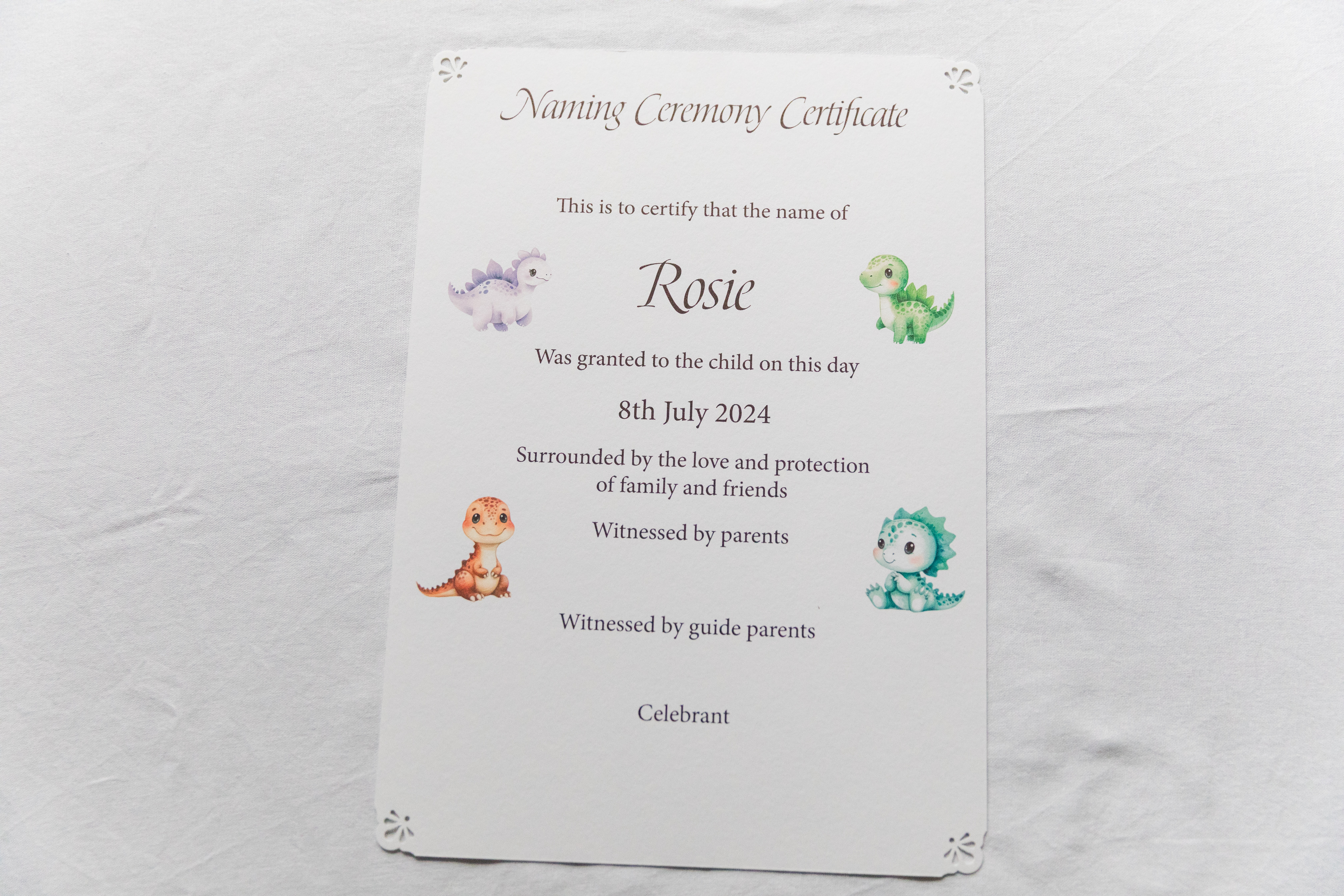 Modern Naming Ceremony Certificate – Stylish & Customisable