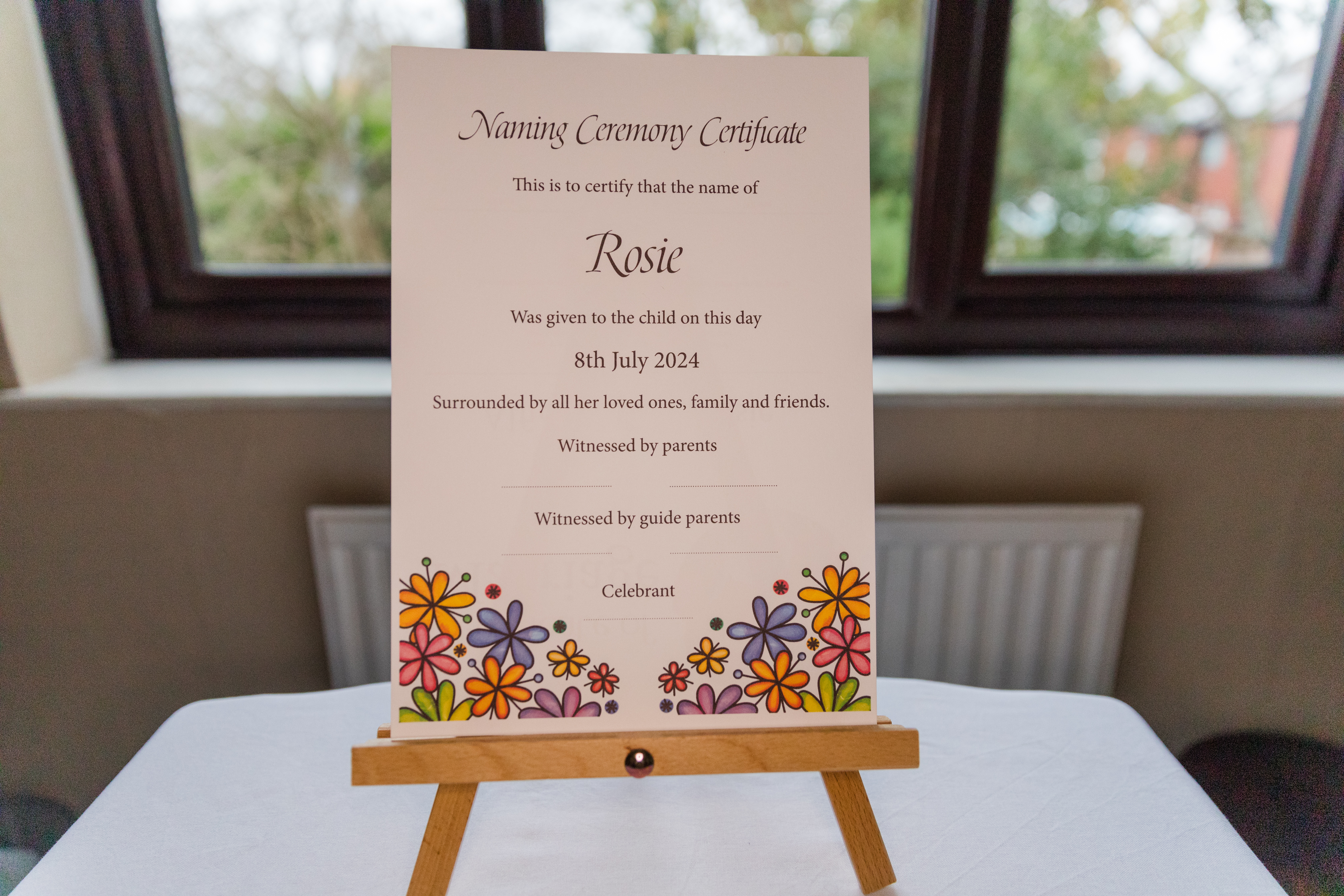 A beautifully designed certificate to commemorate your child’s special day.