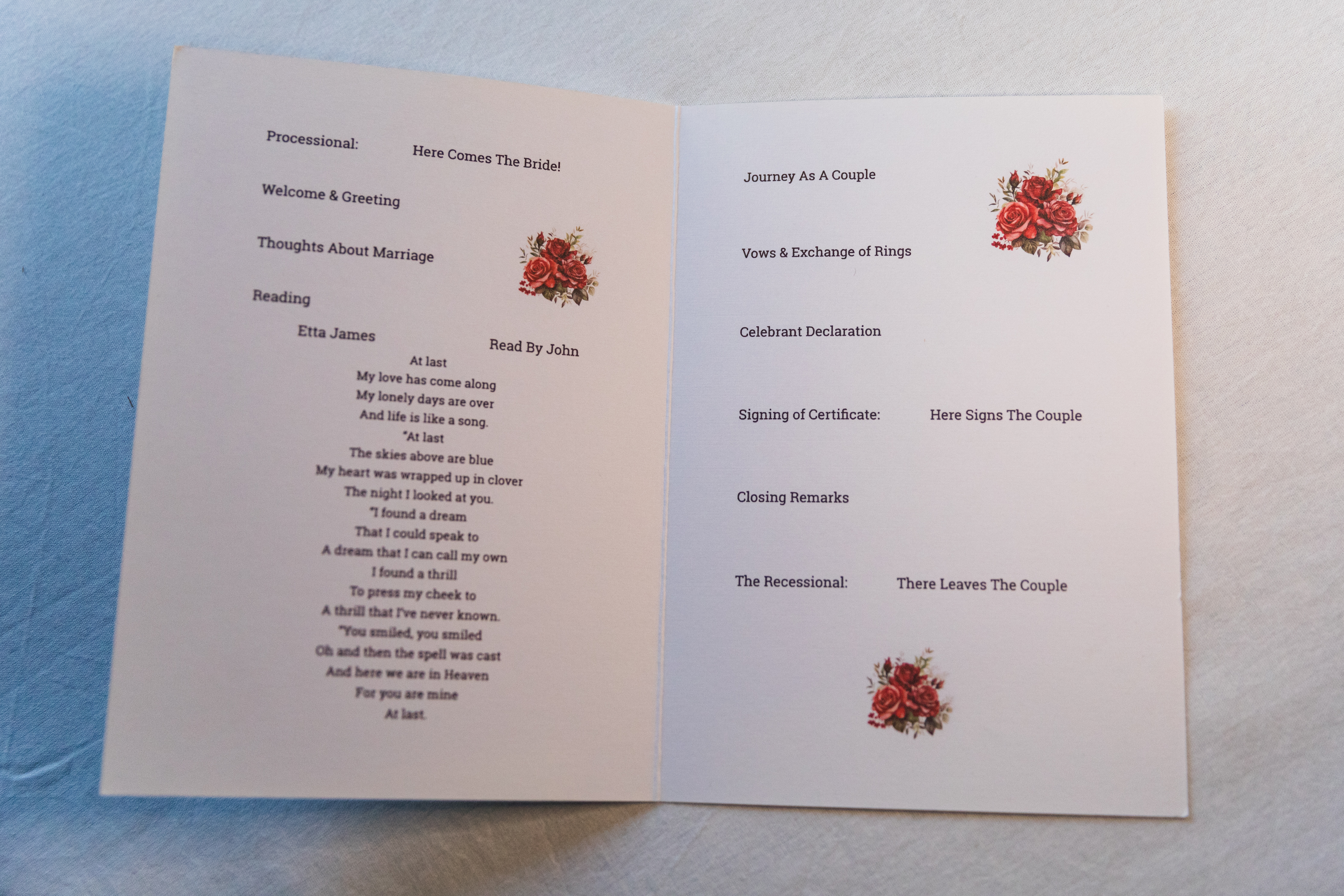 Elegant Minimalist Wedding Program Template
