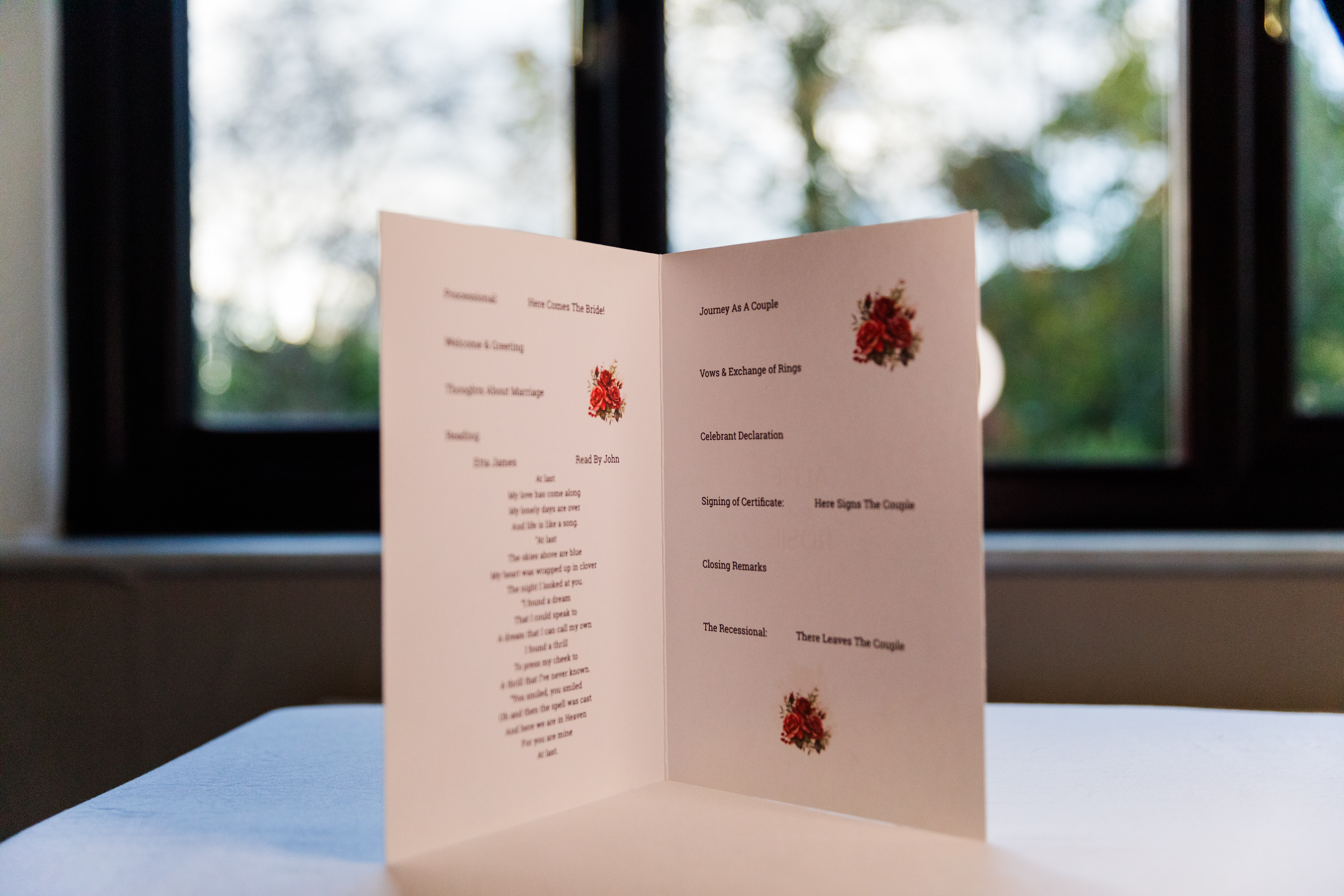 Elegant Minimalist Wedding Program Template