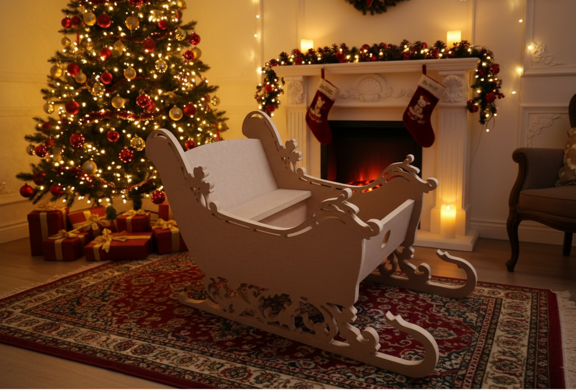 Sit-In Wooden Decorative Sleigh 1100mm