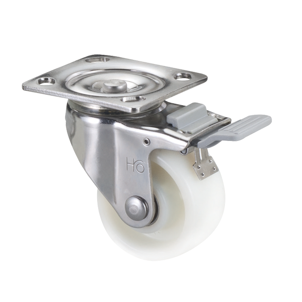 4"x2 尼龍不鏽鋼煞車輪