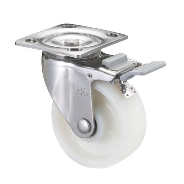 5"x2 尼龍不鏽鋼煞車輪