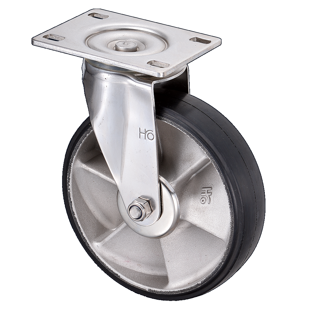 8"x2 橡膠不鏽鋼活動輪