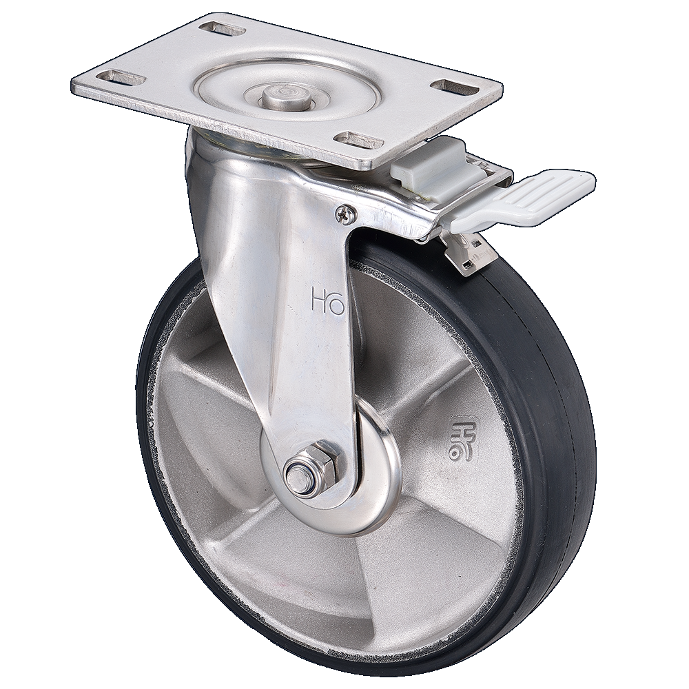 8"x2 橡膠不鏽鋼煞車輪