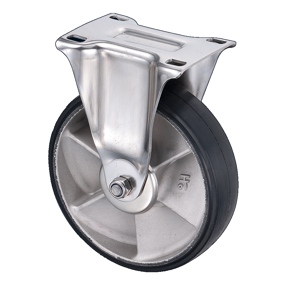 8"x2 橡膠不鏽鋼固定輪