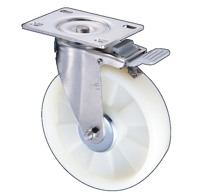 8"x2 尼龍不鏽鋼煞車輪