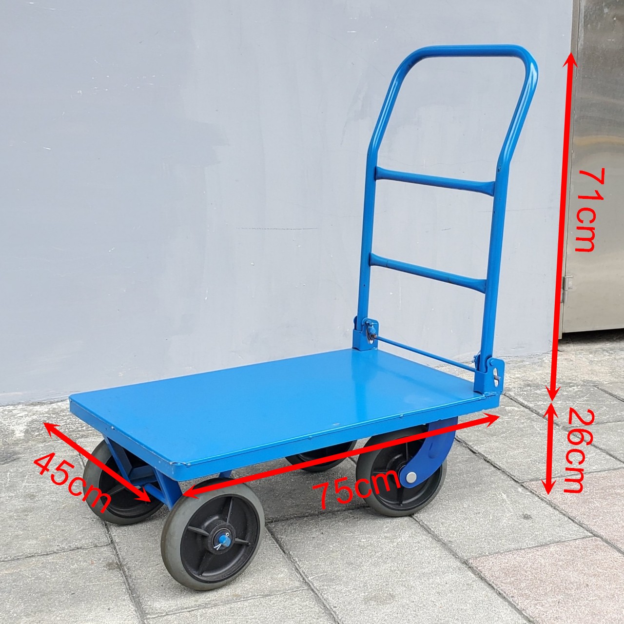 8"塑鋼輪1.5尺x2.5尺活動板車