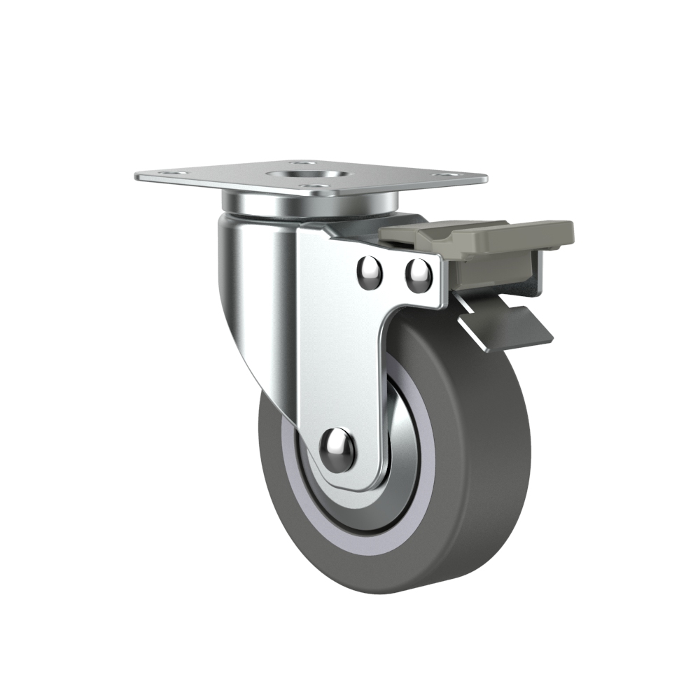 3"TPR 煞車輪 <另有 三分粗牙 四分粗牙>