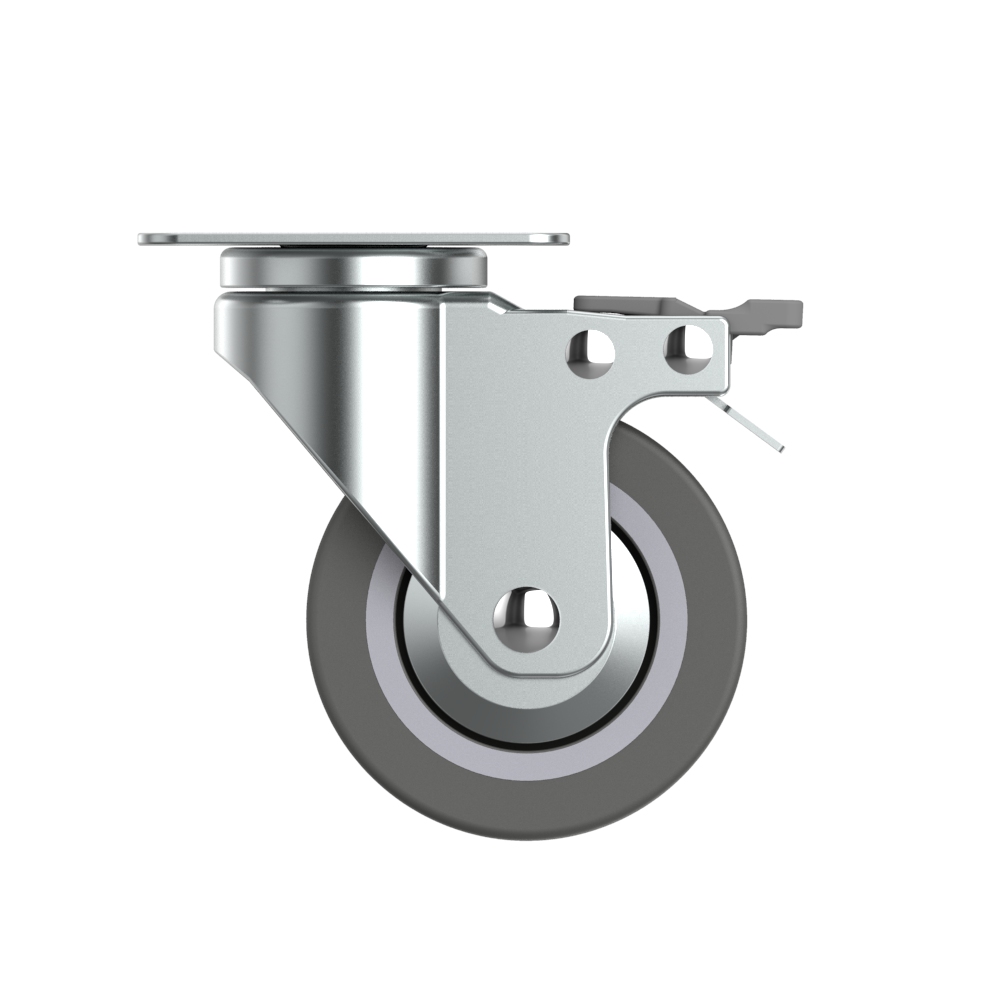 3"TPR 煞車輪 <另有 三分粗牙 四分粗牙>