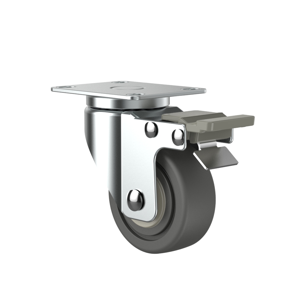 2-1/2" TPR煞車輪 <另有三分粗牙 四分粗牙>