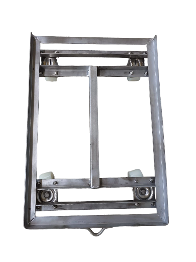 3"x2尼龍白鐵輪白鐵角鋼烏龜車 <訂製品>