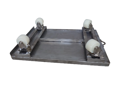 3"x2尼龍白鐵輪鋪板白鐵角鋼烏龜車 <訂製品>