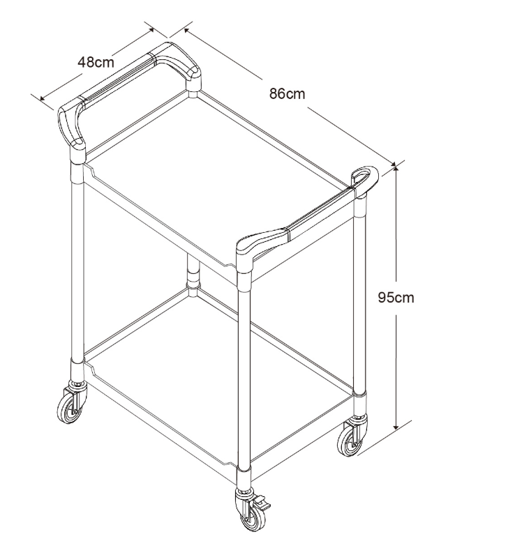  RA-808E 4"TPR輪二層塑膠多功能車 (小)