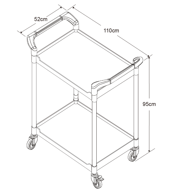 RA-808LE 4"TPR輪二層塑膠多功能車 (大) 