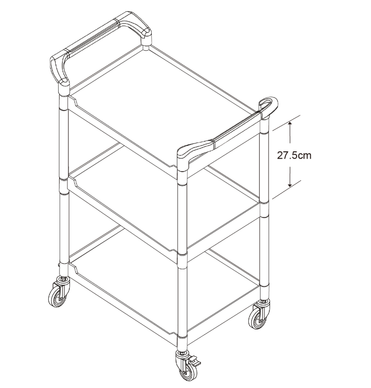 RA-808A 4"TPR輪三層塑膠多功能車 (小) 
