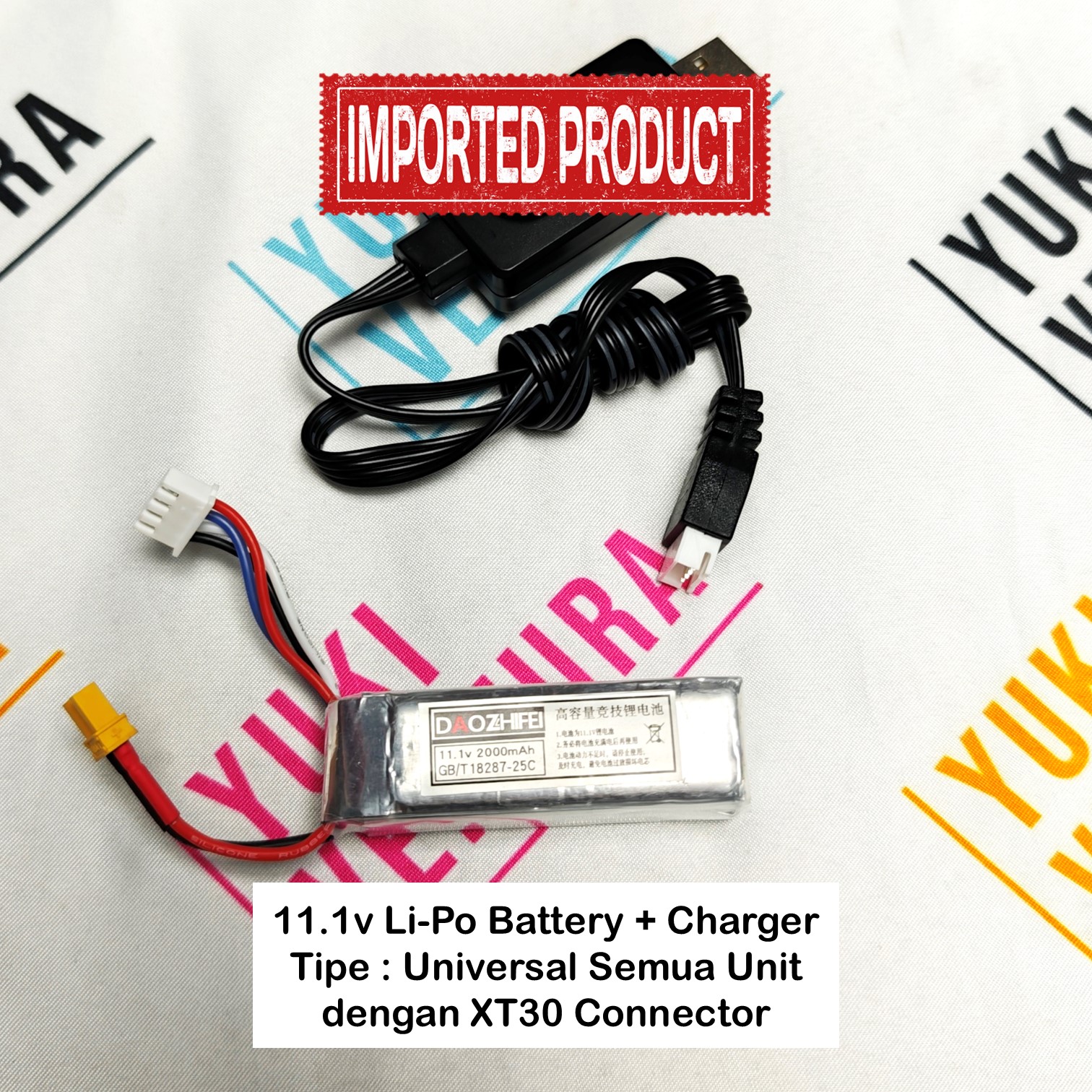 Baterai Upgrade 11.1v Li-Po High Capacity Colokan XT30 AB AEG M4 SLR 12 Inch ORIGINAL AEG 6mm PABRIKAN