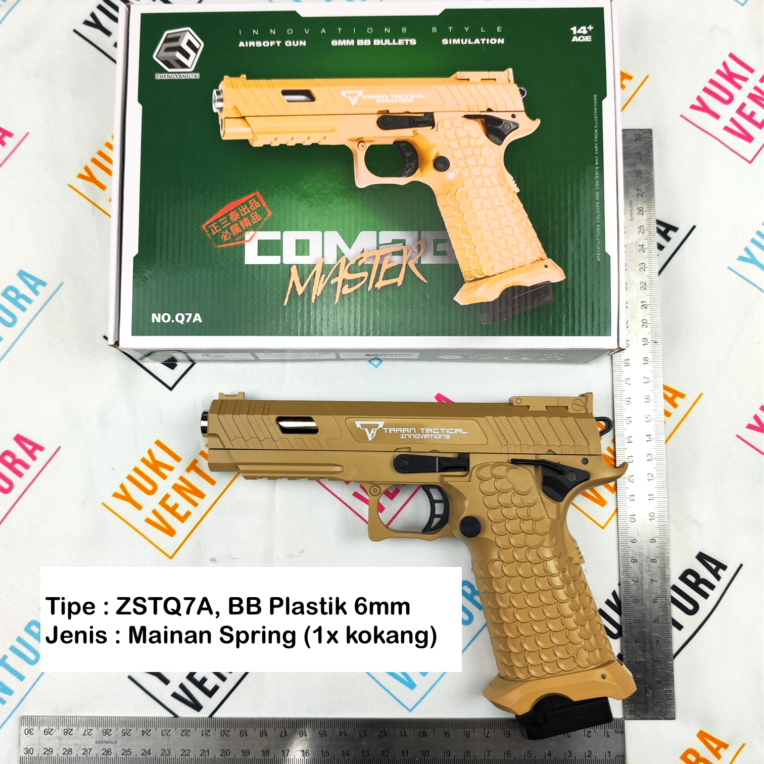 ZSTQ7A , ZHENGSANGTAI Q7 TAN Cokelat Gurun Hi-Capa 2011 TTI Combat Master New Batch 2025