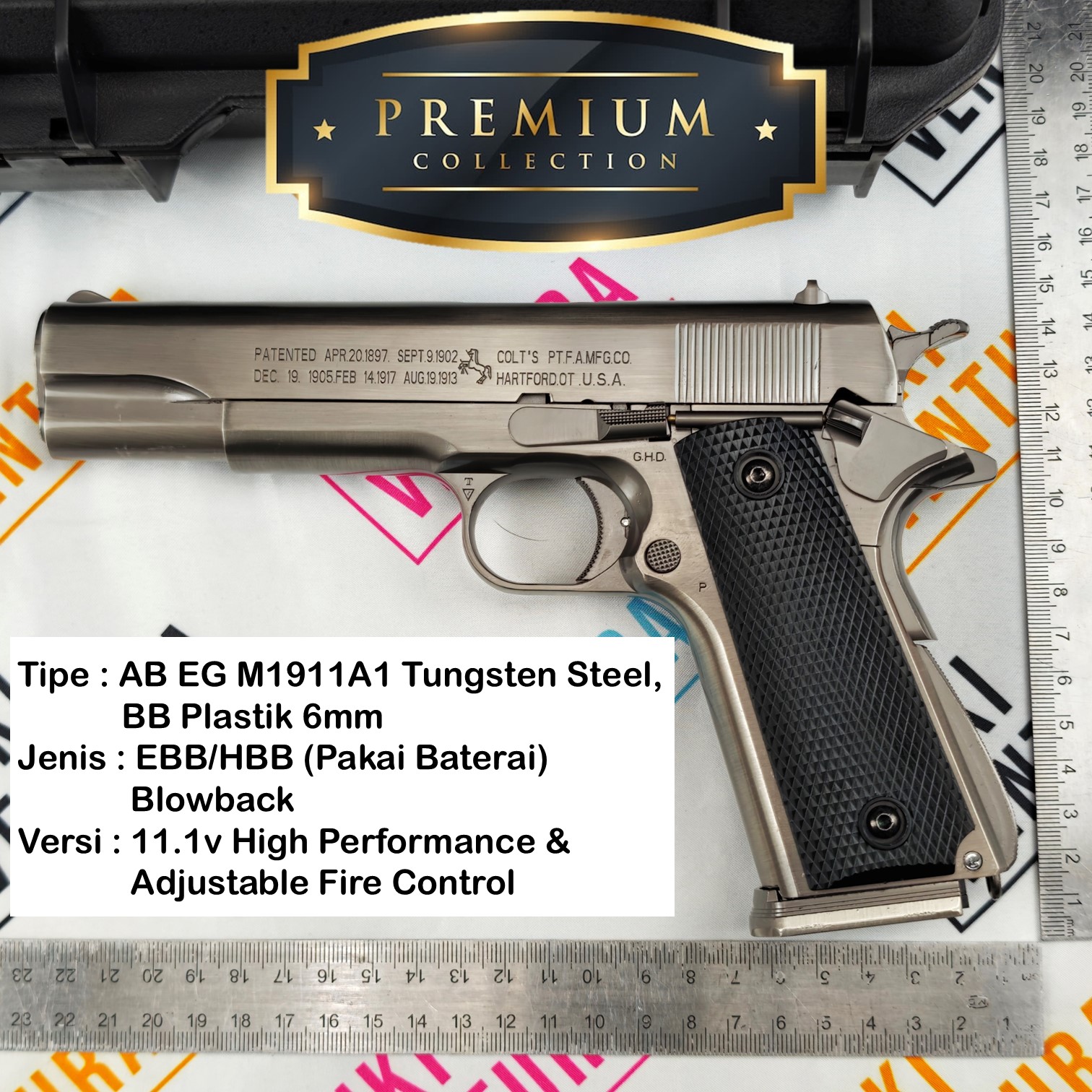 ABEG1911TS, AB EG M1911A1 Tungsten Steel EBB/HBB 6mm Electric Blowback New Batch 2026