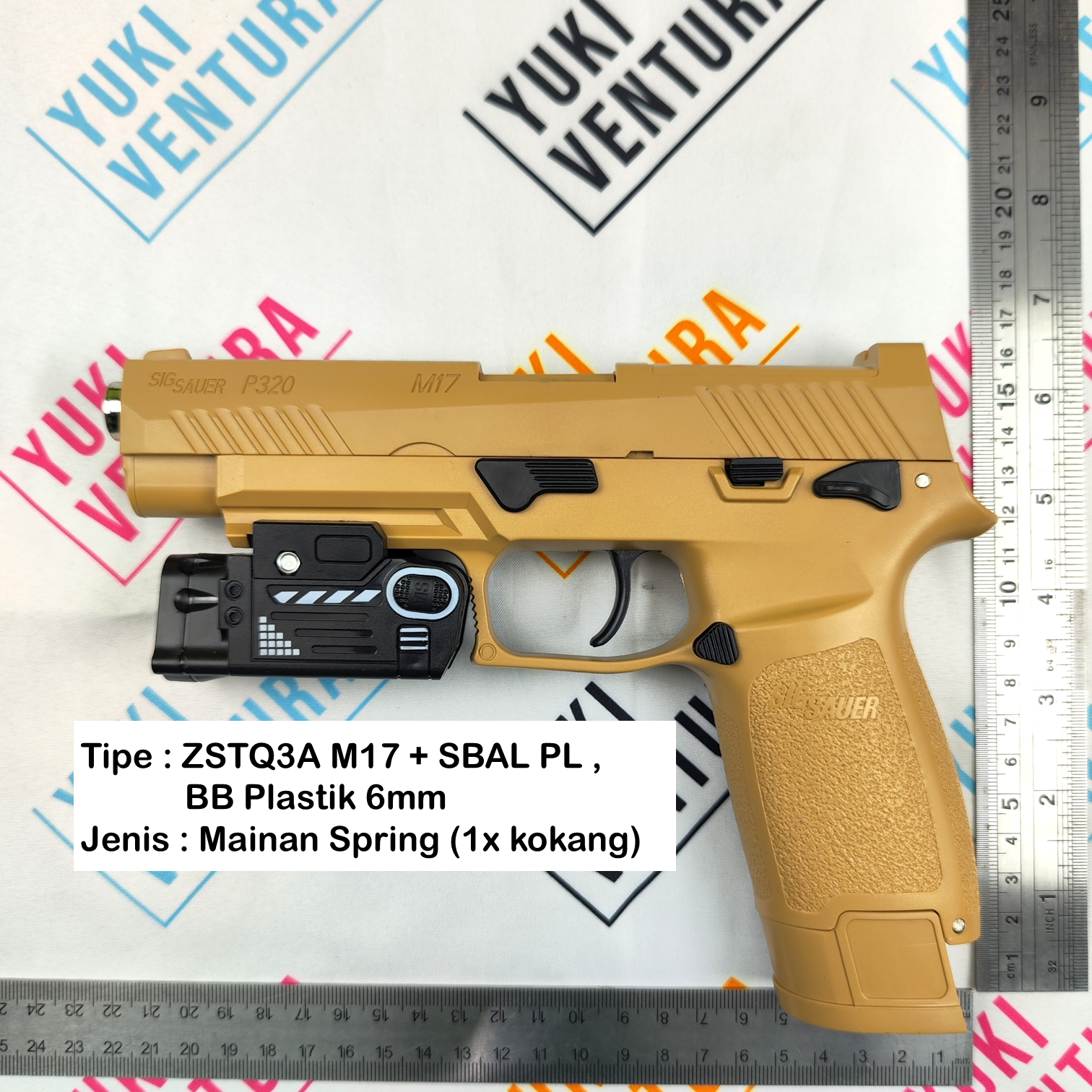 ZSTQ3AM17 ,  ZHENGSANGTAI Q3 M17 TAN Cokelat Gurun + SBAL PL SIG P320 M17 New Batch 2025