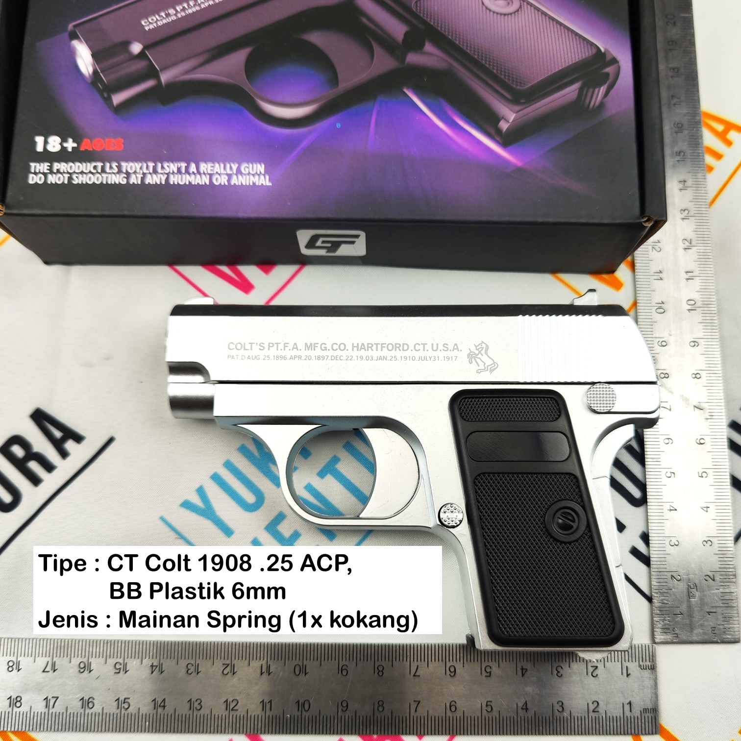 CT1908-S , Cool Toys CT Colt 1908 .25 ACP SILVER New Batch 2025