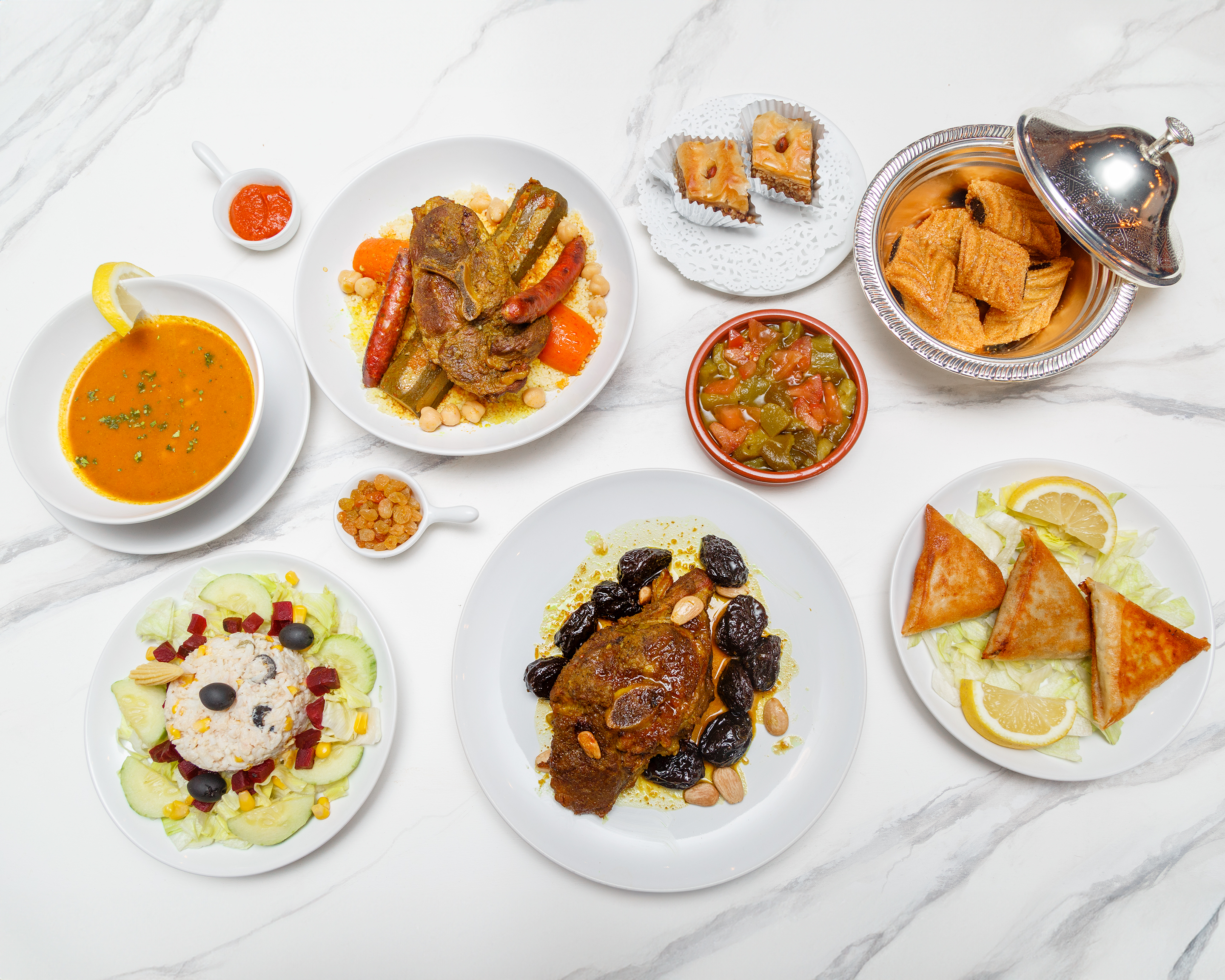 Repas traditionnel du maghreb