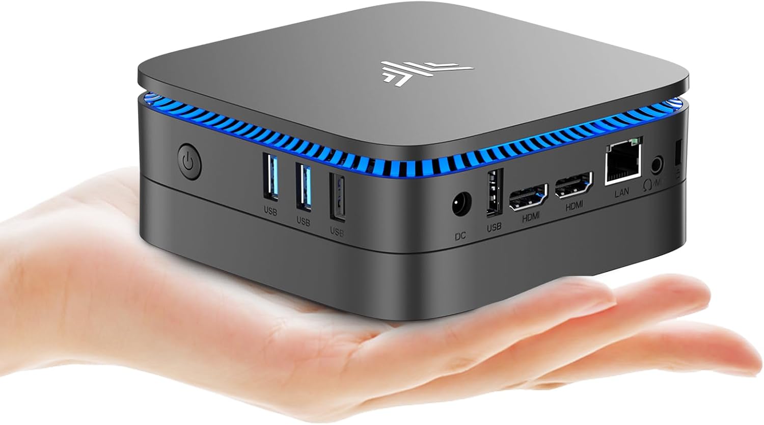 KAMRUI AK1PLUS Mini PC, processeur N97 de 12e génération (jusqu'à 3,60 GHz) Mini ordinateur de bureau avec 16 Go de RAM DDR4 512 Go SSD, mini PC compatible 4K UHD/WiFi 6/BT5.2/Dual HDMI LAN