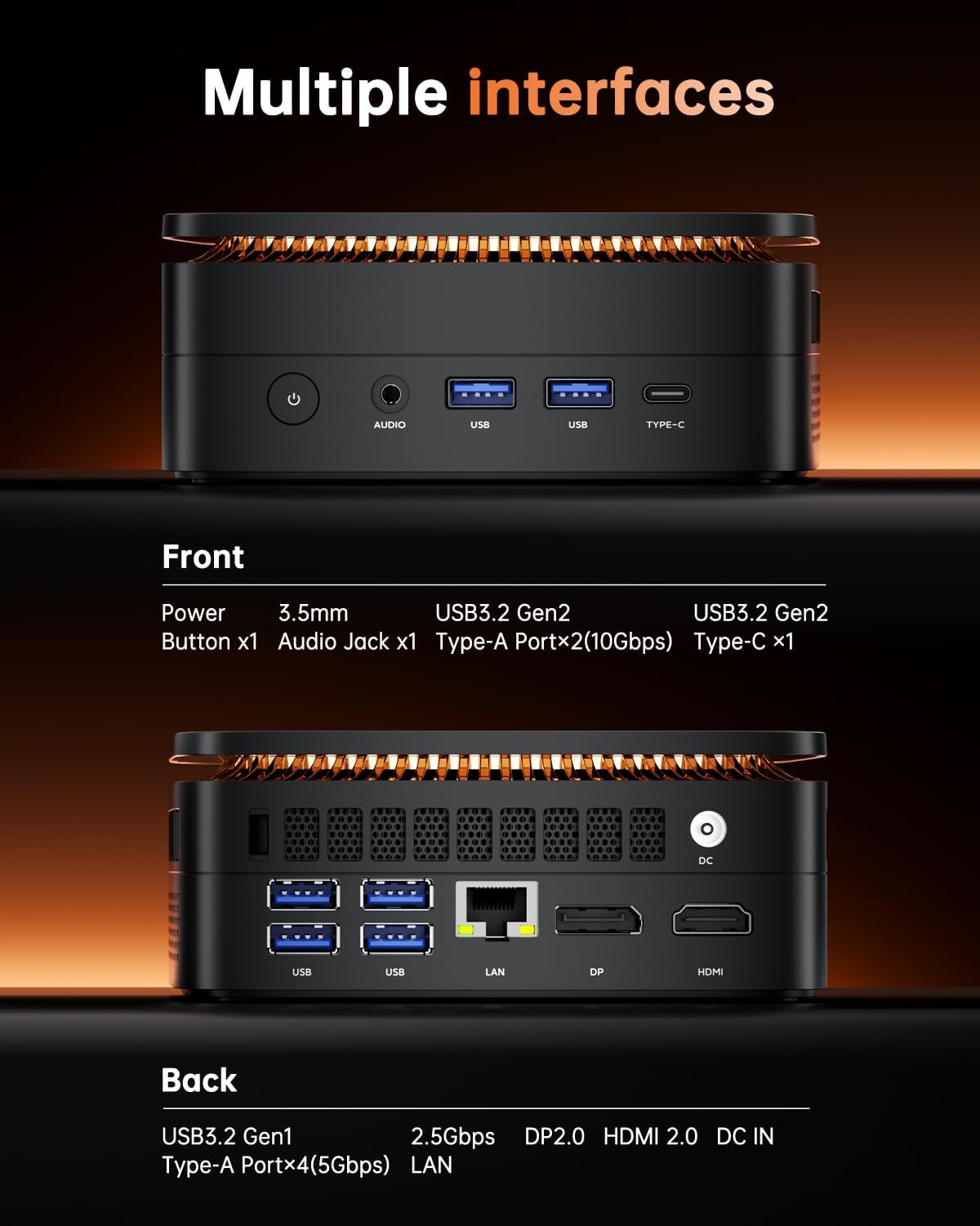 KAMRUI H1 Mini PC W-11 Pro, processeur AMD Ryzen 7 6800H (jusqu'à 4,7 GHz), mini ordinateurs de bureau, micro ordinateur compatible 4K UHD pour serveur domestique
