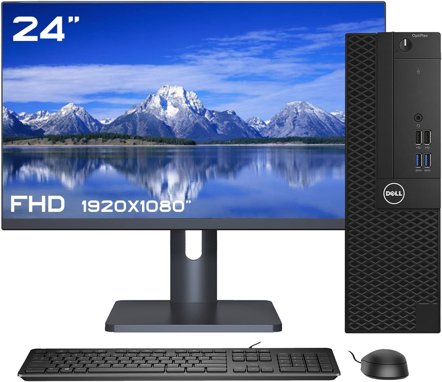 Dell Optiplex 3050 SFF Ordinateur de bureau avec moniteur de 24" processeur Intel i5 jusqu'à 3,3 GHz 4 cœurs, WiFi Windows 10 Pro, clavier, souris HDMI (renouvelé)
