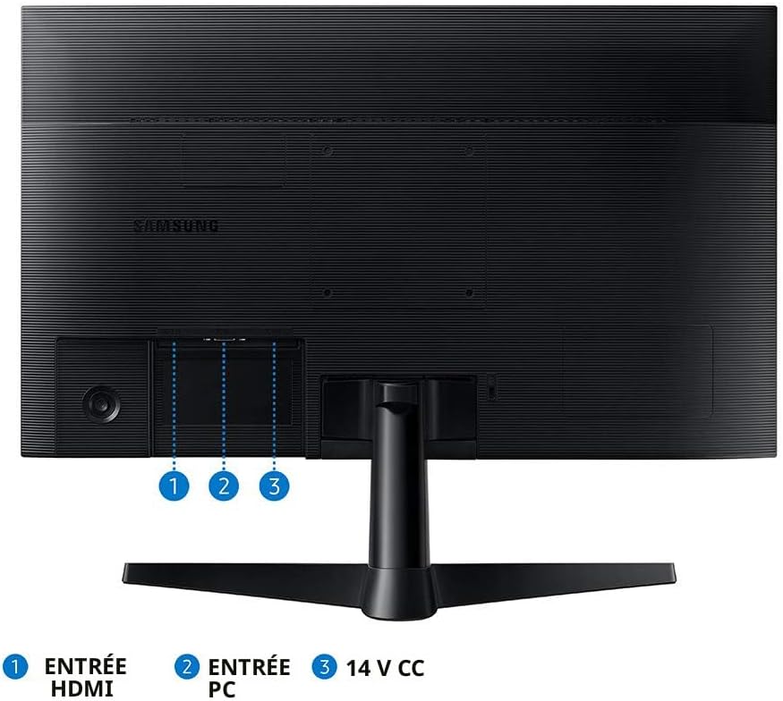 SAMSUNG Écran d'ordinateur T350 Series  FHD 1080p, 75 Hz, panneau IPS, HDMI, VGA (D-Sub), sans bordure 3 côtés, FreeSync