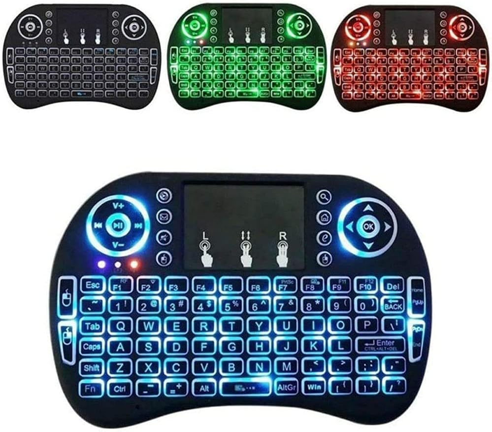 Mini clavier sans fil Gtek avec pavé tactile souris rétroéclairé compatible avec appareils Android/TV/IPTV Box