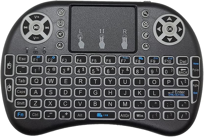 Mini clavier sans fil Gtek avec pavé tactile souris rétroéclairé compatible avec appareils Android/TV/IPTV Box