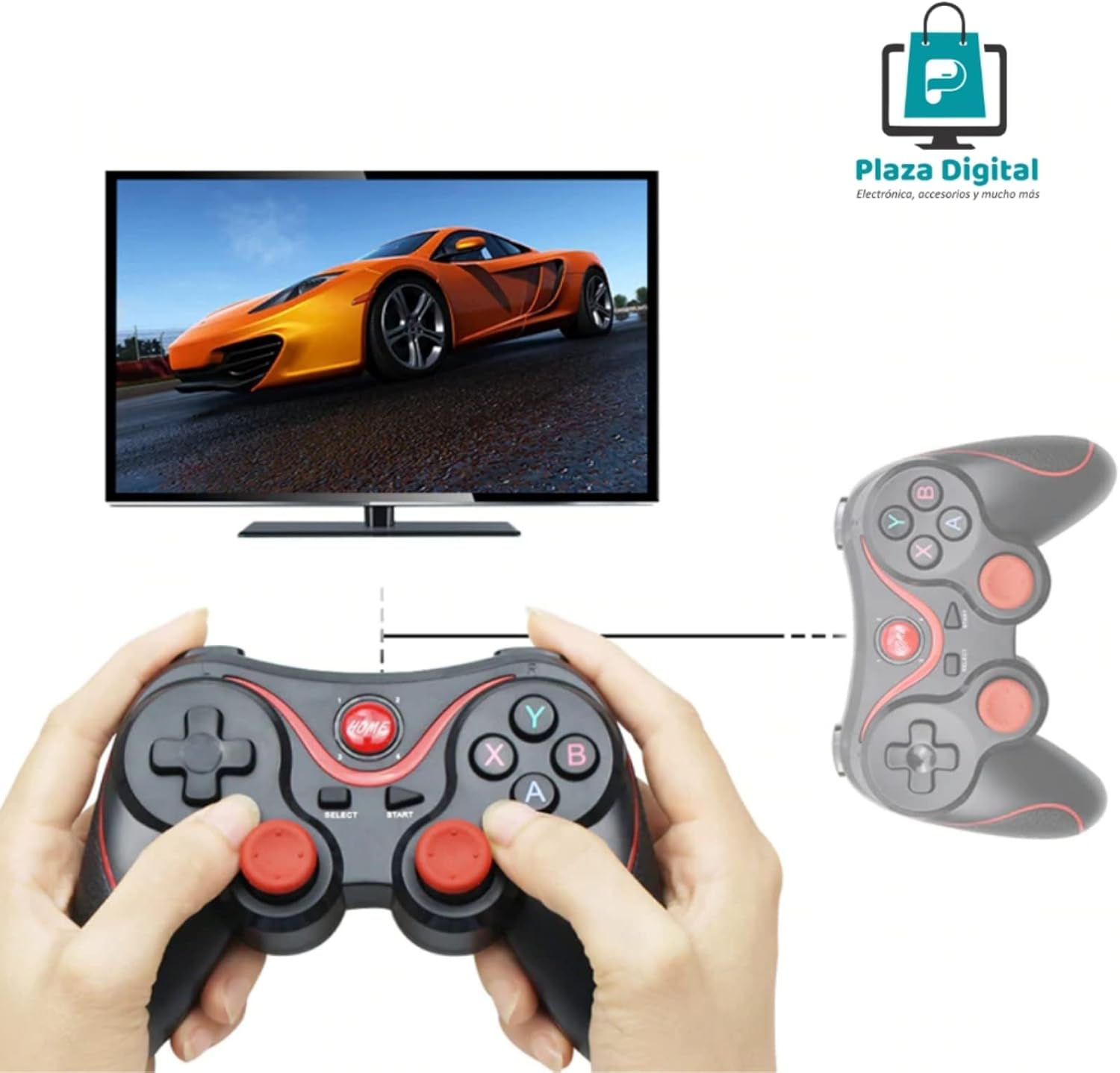 Manette de jeu Bluetooth, manette de jeu Bluetooth Android, manette de jeu sans fil, compatible avec PC, ordinateur portable, smartphone, tablette, TV, box TV avec plate-forme Android 3.2 ou supérieure