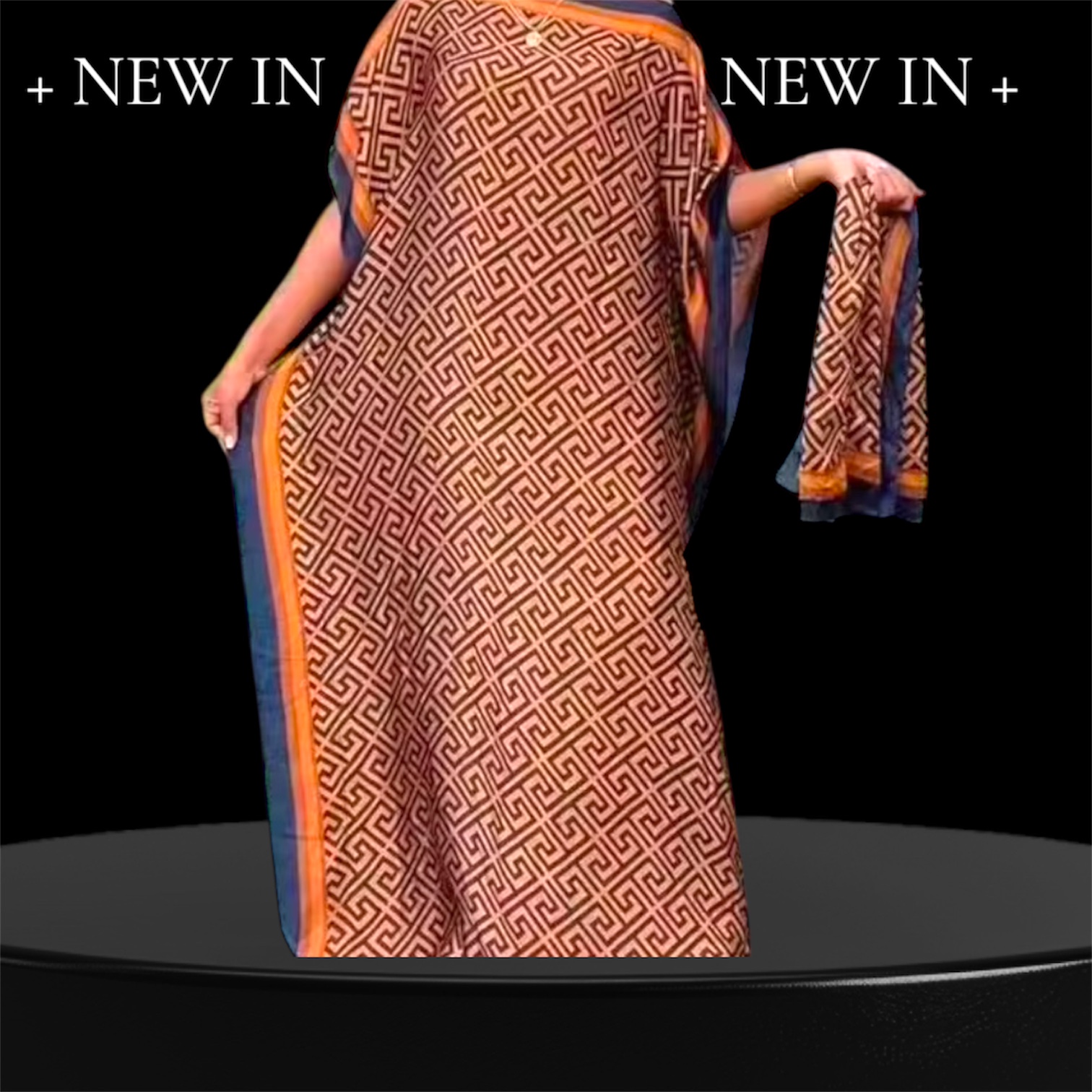 Geometric Patterned Kaftan Dress