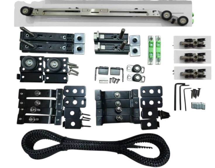 2 Fix + 2 Synchro Sliding Door Hardware Kit